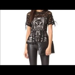 Parker Black Lace Top